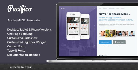 Pacifico One Page Muse Template Free Download
