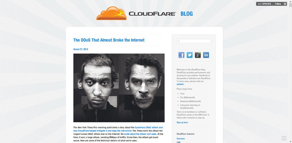 Cloudfare Blog Platform Posterous