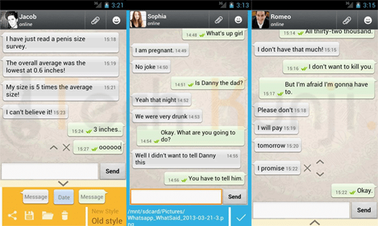 Fool Your Friends with WhatsApp Fake Conversation Prank - App Screeshots