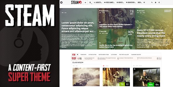 Steam - Responsive Retina Review Magazine Theme Review