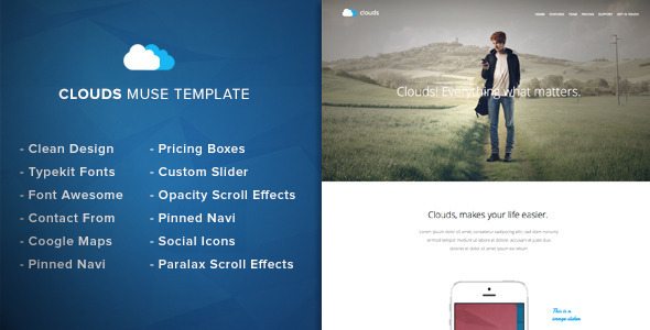 Clouds - Adobe Muse Template free download