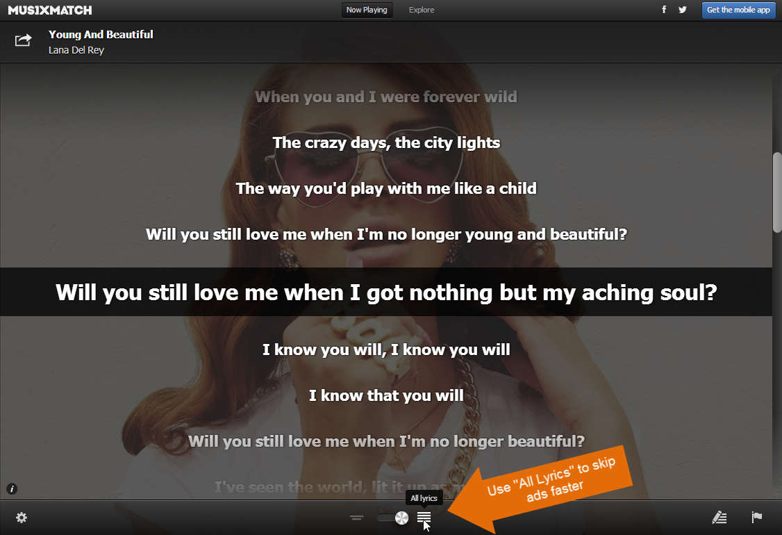  Skip Spotify ads - MusiXmatch